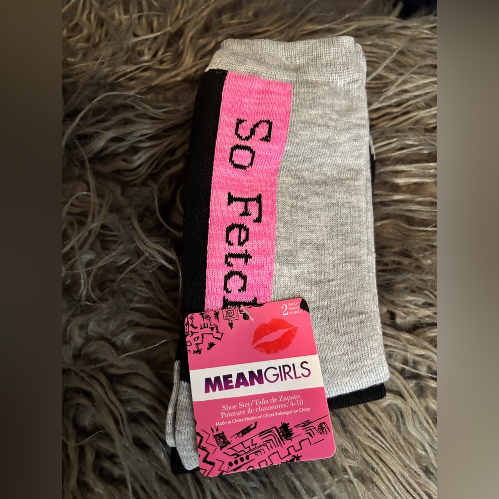 Two Pack of Mean Girls 'So Fetch' Socks(Size 4-10)